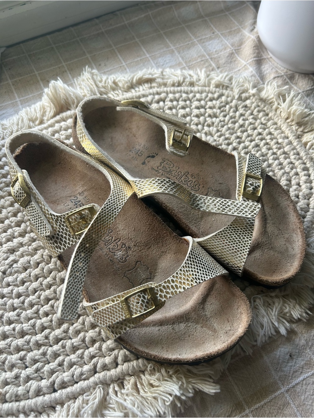 Birkenstock gold sandals size 38